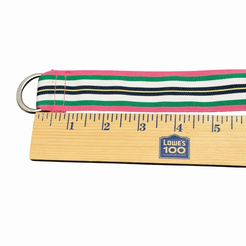 Polo Ralph Lauren Girls Size 6X Striped Web Belt Pink Green Navy Preppy D Ring